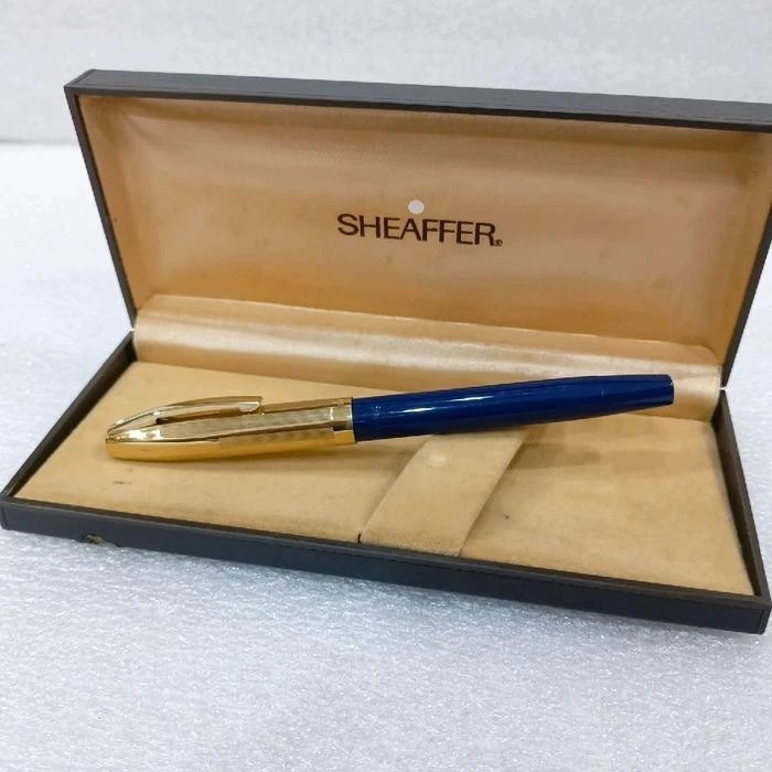 Pluma Estilográfica Vintage Sheaffer Imperial VIII Touchdown Azul Oro 14K Nuevo en Caja VP354 Foto 4 de 4