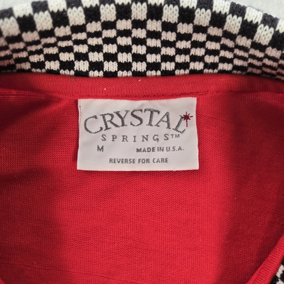 Camisa Polo De Colección Crystal Springs Para Hombre Roja con Cuello a Cuadros Talla M Hecha en EE. UU. Foto 3 de 4