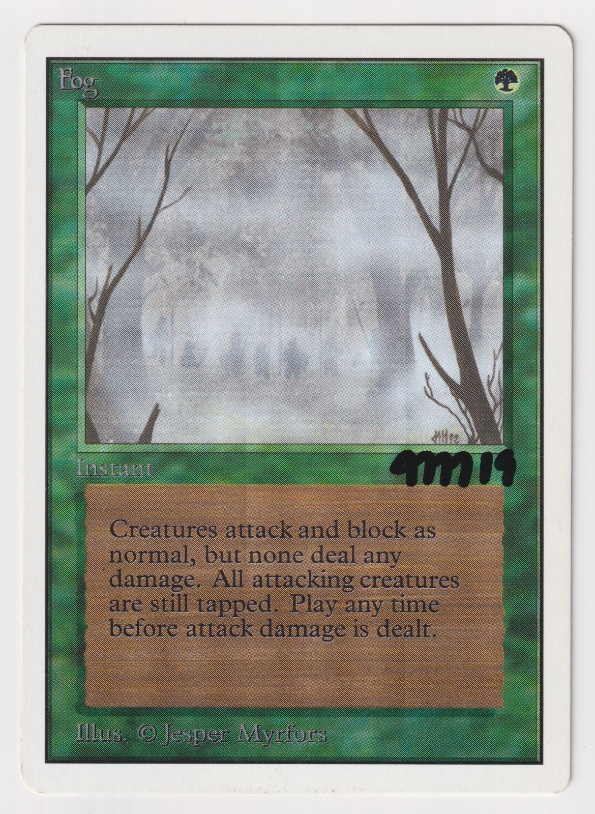 Signed Fog LP Unlimited Edition Artist Jesper Myrfors 1993 MTG Magic Misprint!