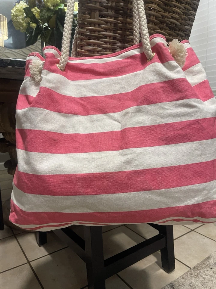 Bolso de Mano Victoria Secret Día de Playa Extra Grande Rosa Informal Chic Lujo Foto 3 de 4