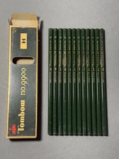 12 Japanese Vintage Pencil Tombow 9900-20 H NOS Box JIS