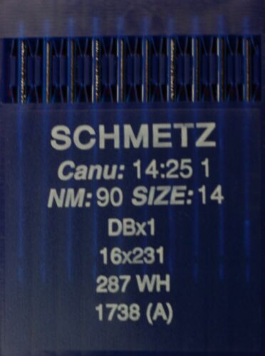 Schmetz DBX1 Staerke NM90 Rundkolbennadel 1738, 287WH - Bild 1 von 2