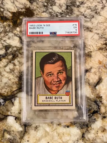 Babe Ruth 1952 Topps Look N See Card #15 PSA 5 Centered Newly Graded Yankees HOF