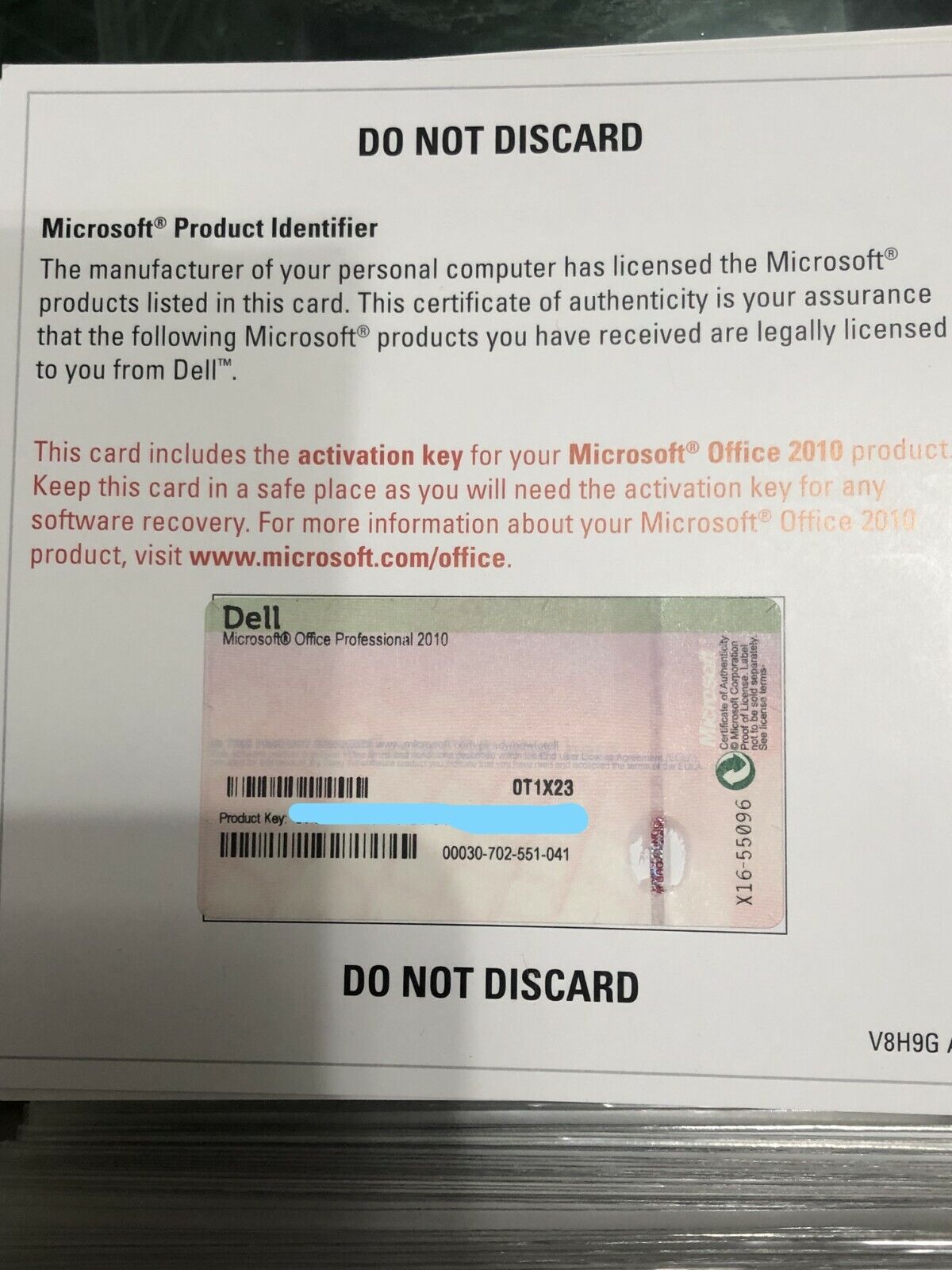 Microsoft Office Professional 2010 Product Activation Key Card Only No Disc  | Ebay