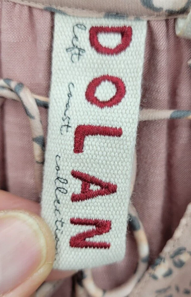 Blusa Dolan Anthropologie Top Mujer Rosa Mediana Estampado Animal Boho Cuello Atado Foto 3 de 4