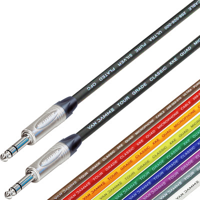 Van Damme Starquad TRS Buchse auf Klinke Kabel 1/4'' Leitung symmetrisch geflochten geschirmt