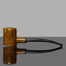 MUXIANG Handmade Briar Tobacco Pipe Smooth Tankard Pipe Long Stem Freehand Pipe