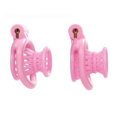 Resin Male Chastity Device Inverted Cage for Men Locking Belt with 4 Rings NEW