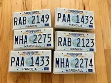 Bulk Lot of 100 Mississippi Guitar License Plates in Good Condition