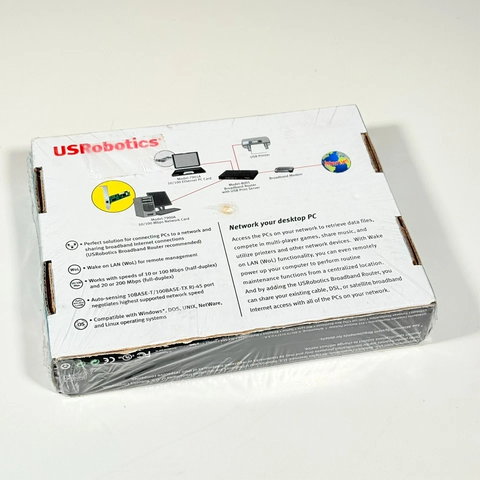 Vintage Ethernet US Robotics 10/100 Mbps PCI 2.1 Network Card Model 7900A - NEW - Image 4 of 4