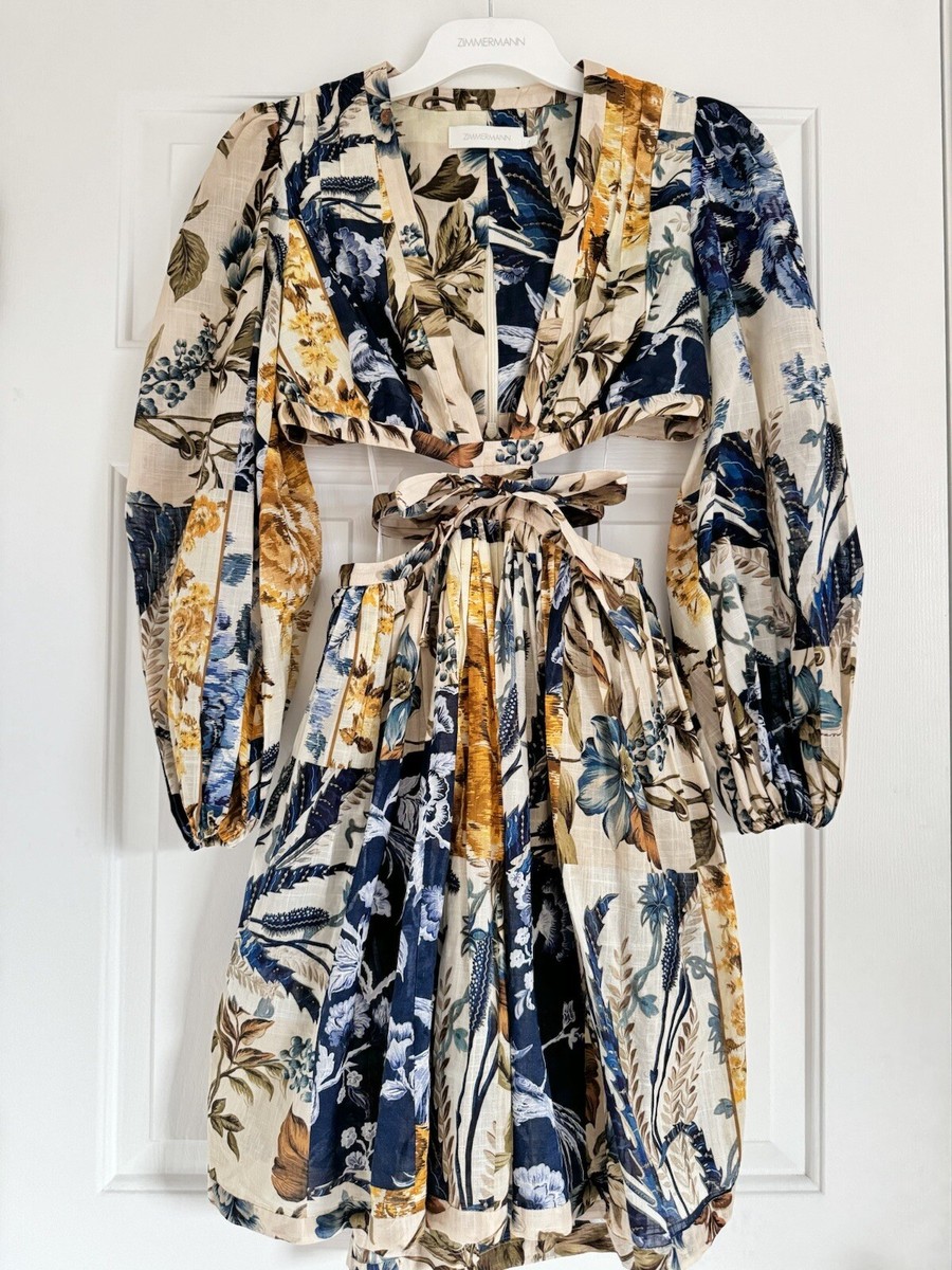 ワンピース Zimmermann Dress NWOT $895 Zimmermann Aliane Cut Out Mini Dress Patchwork
