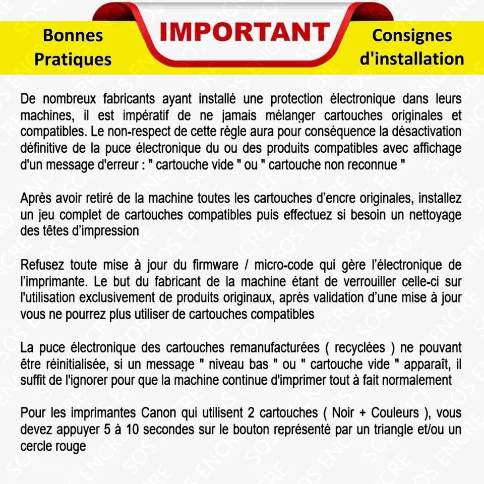 SOS ENCRE - Cartouches d'encre compatibles Canon 540 et 541 XL : Pixma MG MX TS - Photo 2/4