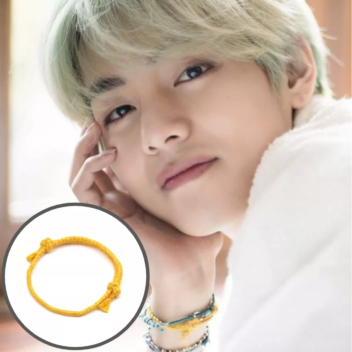 KPOP Idol BTS V Taehyung CORE WEAVING Color Layering Fabric Rope Bracelet