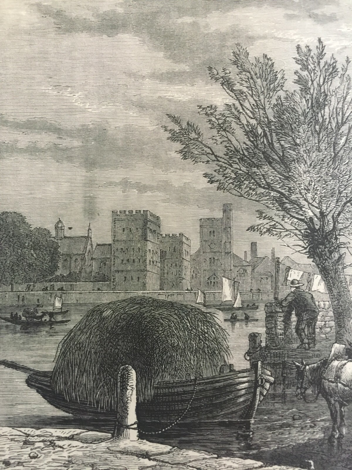 Antique Print London The Old Horseferry 1800 Engraving C1875 History