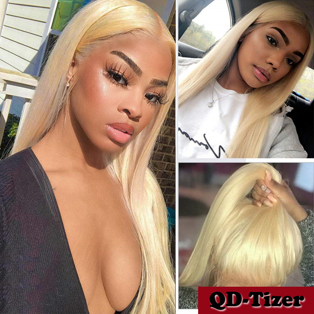 human hair lace front wig blonde
