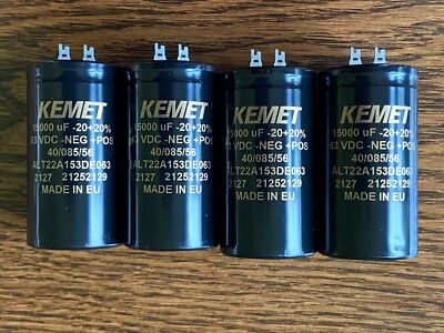 4 New 15000 uf 63v Kemet Main Filter Capacitors Pioneer SA-8500II EXACT FIT 40mm