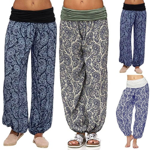 Señora verano pantalón cagado pantalones playa Boho Pump pantalones Aladin  yoga flatterhose 34-48 | eBay