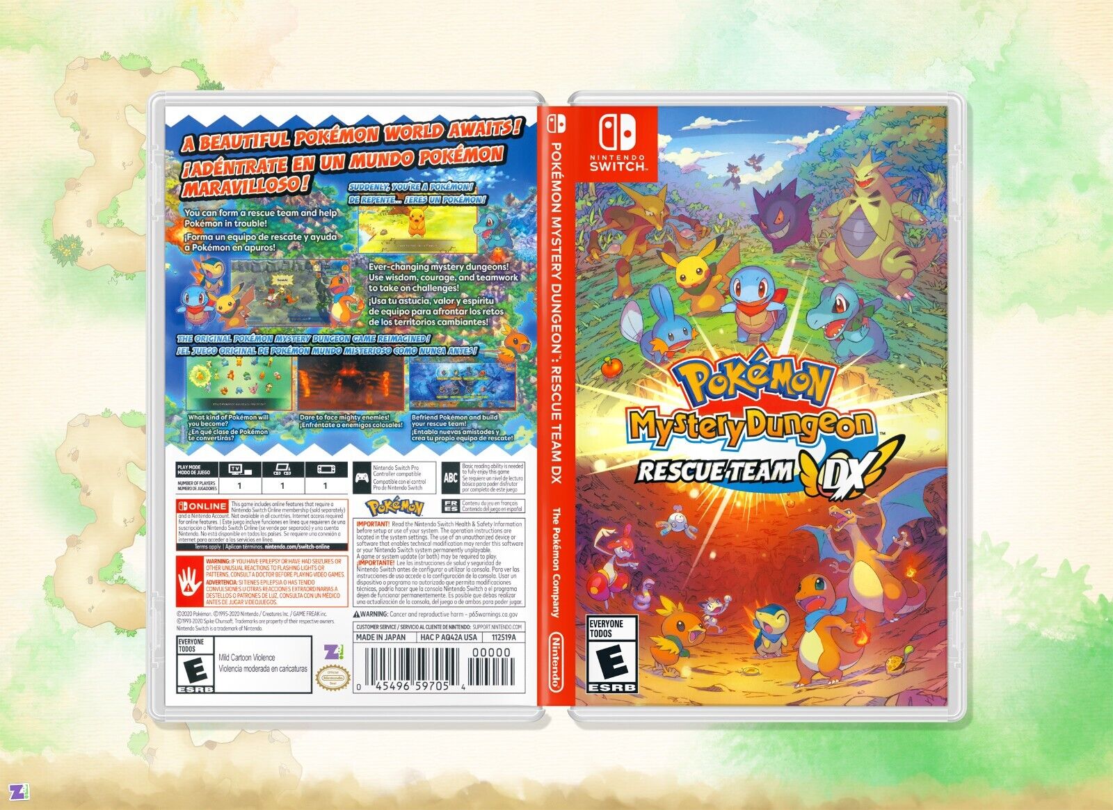 Pokémon Mystery Dungeon Rescue Team DX COVER ART: Insert / Case Nintendo  Switch | eBay