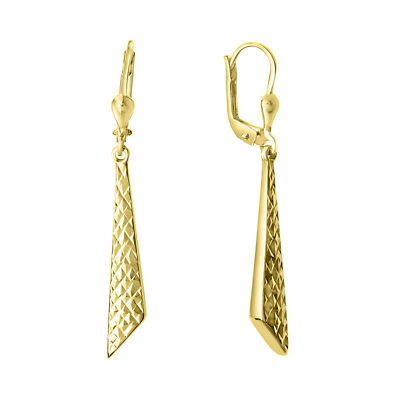ORECCHINI PENDENTI IN ORO GIALLO E BIANCO 18 KT LUNGHI 4,5 CM