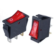 2Pcs Rocker Switch AC110V/120V 20A Light Illuminated ON-Off 3 Pins 2 Position