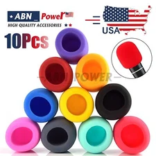 10 Pieces Thick Handheld Stage Microphone Windscreen Foam Cover Karaoke 10 Color