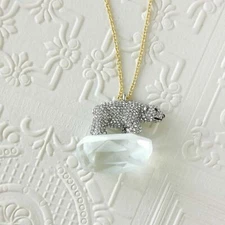 Kate Spade Cold Comforts Polar Bear Long Necklace Silver