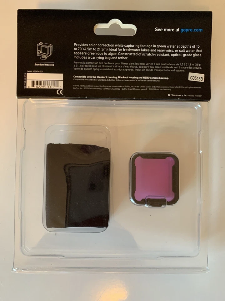Gopro Hero 3 Plus Dive Filter For Standard Housing Magenta ABDFM-301 - Image 2 of 2
