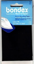 BONDEX BLACK FABRIC IRON ON MENDING TAPE-6 1/2" x 14"-Clothing,Repair