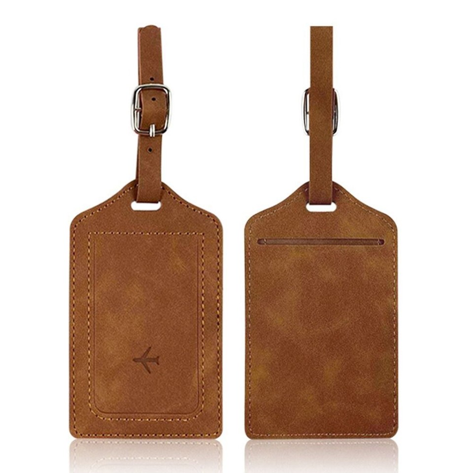 Leather Luggage Tag Travel Boarding Tags Men Women Travel Accessories