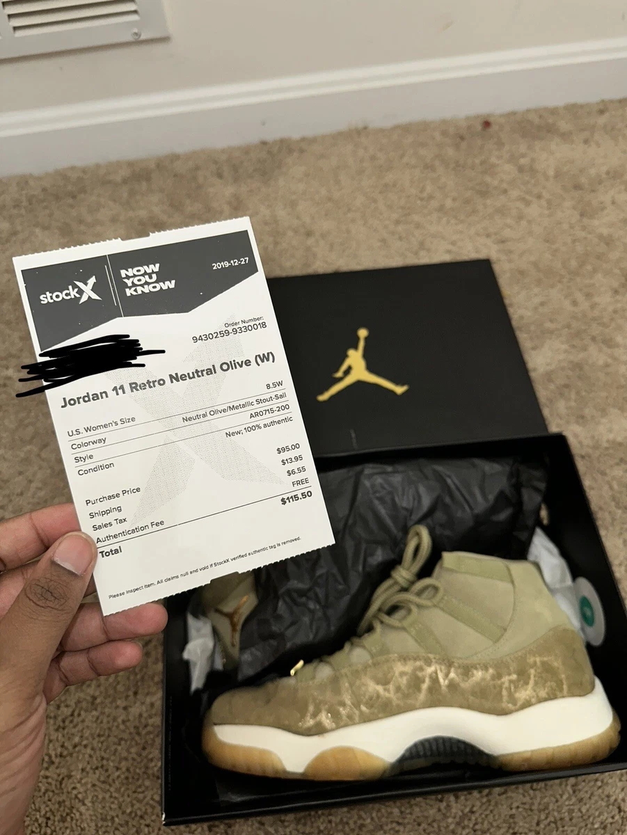 Air Jordan 11 Retro Neutral Olive with receipt Sz 8.5