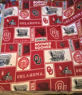 45 X 57 Fleece Throw Oklahoma Sooners One Layer stitched edge 275538