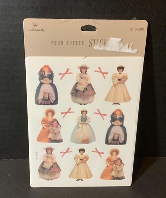 VTG Hallmark Victorian Doll Stickers NOS 4 Sheets  Oh, Those Beautiful Dolls 