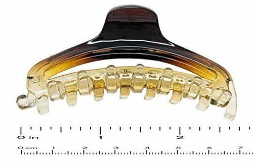 Garra de cabello de celuloide Parcelona delgada francesa doble sombra cristalina cáscara - Imagen 5 de 9