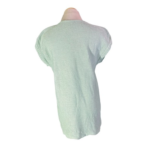 Eileen Fisher Size M Sage Green Short Sleeve Pullover Sweater Hemp - Picture 7 of 10