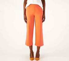 Belle by Kim Gravel Ponte Wide Leg Cropped Pant-Coral-Tall 6-NEW-A588005