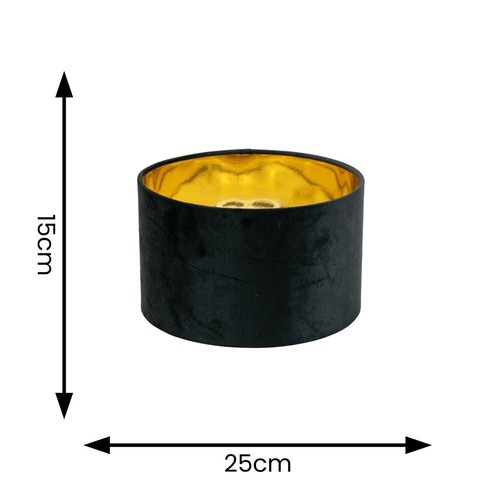 Lampshades Ceiling Light Shade Easy Fit Velvet Drum Pendant Metallic Inner 25cm - Picture 13 of 30