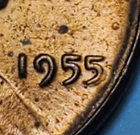 1955 P LINCOLN WHEAT PENNY POOR MAN'S DOUBLE DIE LAST 5 DOUBLED PMDD UNC #C9764
