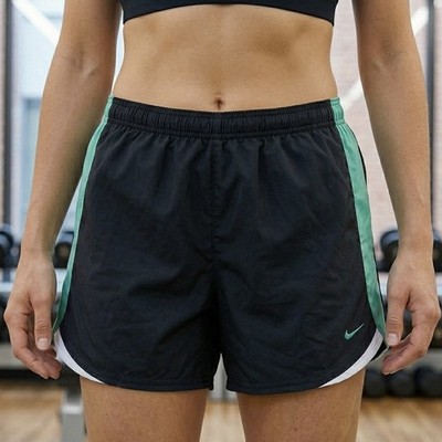 Y2K Nike Shorts Womens XL Black Aqua Athletic Tempo Gym Dri-FIT Running Workout