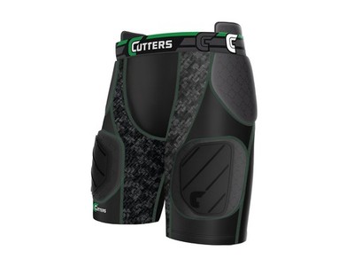 Cutters Rev Impact 5-Pad Short with Removable Hard Cap, Men's (Med) Black/Camo
