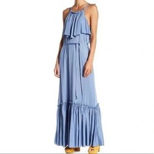 Free People Coco Maxi Popover Dress in Blue Size XS