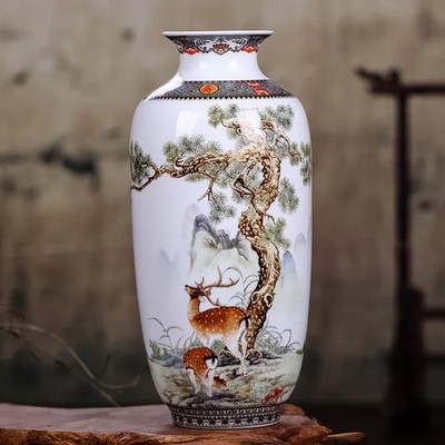 Chinesische Keramik Vase Jingdezhen Pottery Traditionelle Kunst Wohnzimmer Dekoration