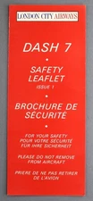 London City Airways Dash 7 Airline Safety Card De Havilland Canada DHC-7 LCY