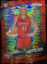 Lucy Olsen 2025 Panini Prizm WNBA #145 Red Pulsar /299 Washington Mystics Rookie