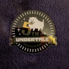Undertale 5th Anniversary Annoying Dog Sticker Decal Gold Circle