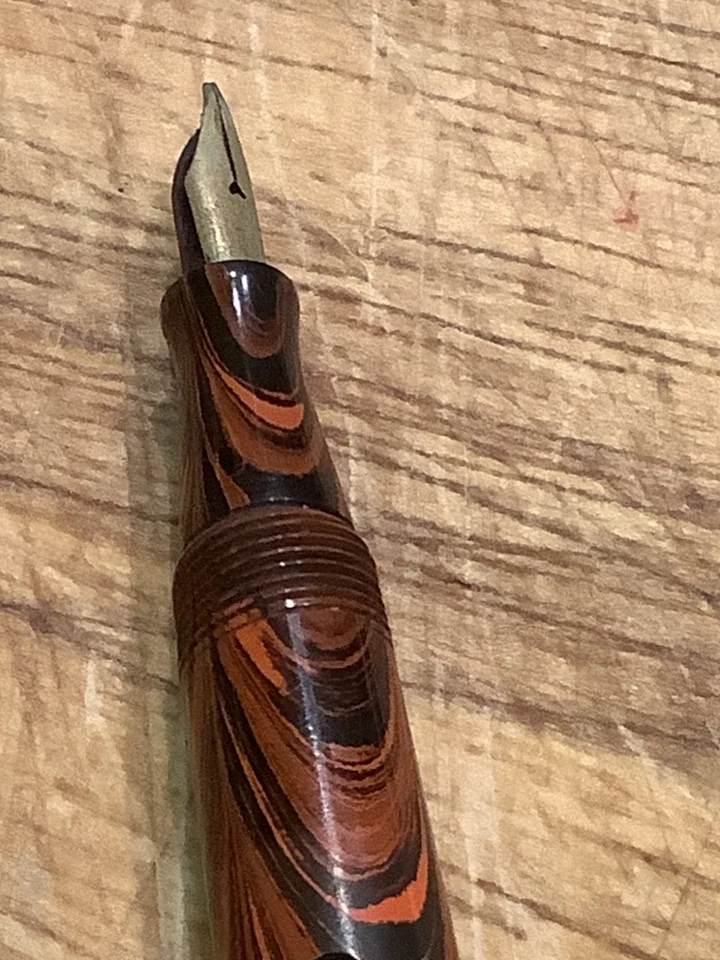 Watermans Ideal No.51V in orange Ripple Fabulous Flex STAR Nib spare repair gold - Image 2 of 4