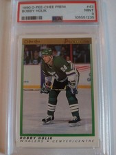 1990-91 OPC O-PEE-CHEE PREMIER #43 BOBBY HOLIK RC ROOKIE GRADED PSA 9