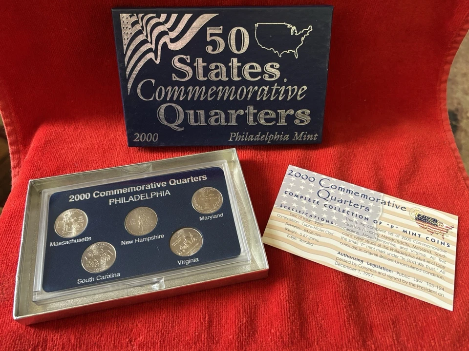 2000 50 States Commemorative Quarters - Denver -Philadelphia-Gold-Platinum Set - Image 2 of 4