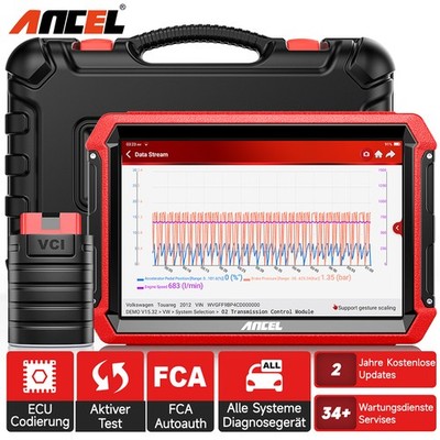 ANCEL DS600 Car Bi directional OBD2 Scanner Diagnostic Tool ECU Key Coding IMMO