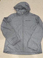 Columbia Kids Rain Jacket Hooded Lightweight Nylon grey Youth Size small 7/8