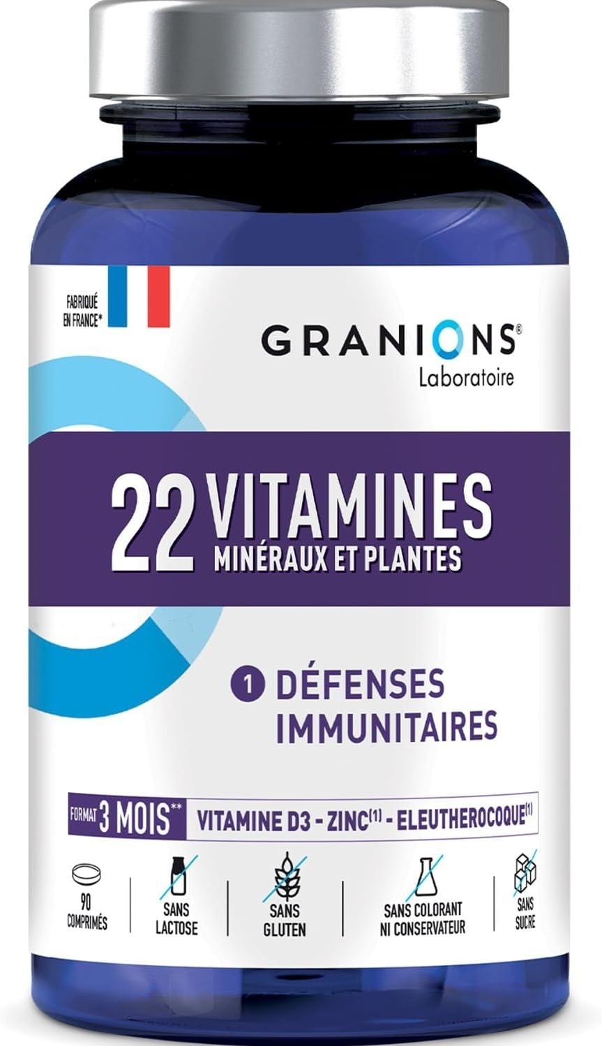 Granions 22 Vitamines Minéraux Immunité Adulte Magnésium Zinc D3 B12
